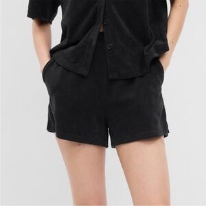 NWT Gap Body Black Towel Terry Shorts, Size XS/S.